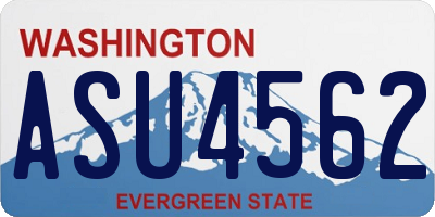 WA license plate ASU4562