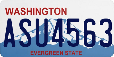 WA license plate ASU4563
