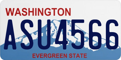 WA license plate ASU4566