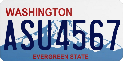 WA license plate ASU4567