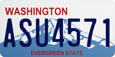 WA license plate ASU4571