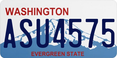 WA license plate ASU4575