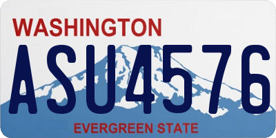 WA license plate ASU4576