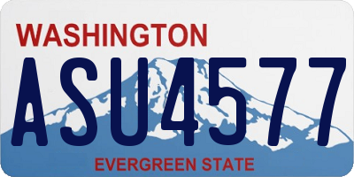 WA license plate ASU4577