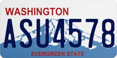 WA license plate ASU4578