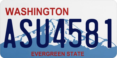 WA license plate ASU4581