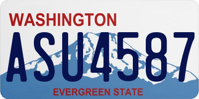 WA license plate ASU4587