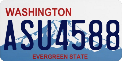 WA license plate ASU4588