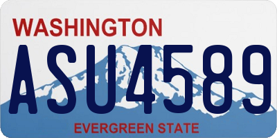 WA license plate ASU4589