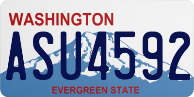 WA license plate ASU4592
