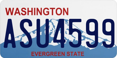 WA license plate ASU4599