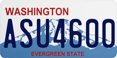 WA license plate ASU4600