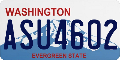 WA license plate ASU4602