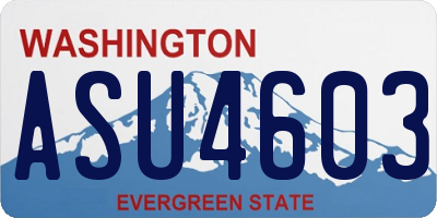 WA license plate ASU4603