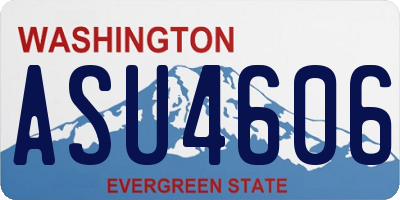 WA license plate ASU4606