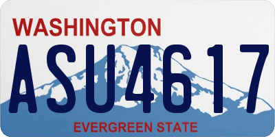 WA license plate ASU4617