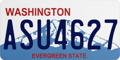 WA license plate ASU4627
