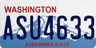 WA license plate ASU4633