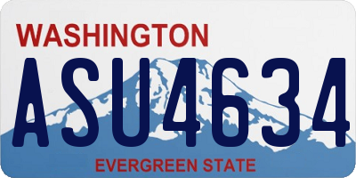 WA license plate ASU4634