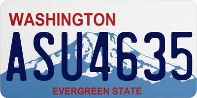 WA license plate ASU4635