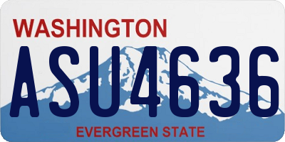 WA license plate ASU4636