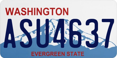 WA license plate ASU4637