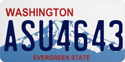 WA license plate ASU4643