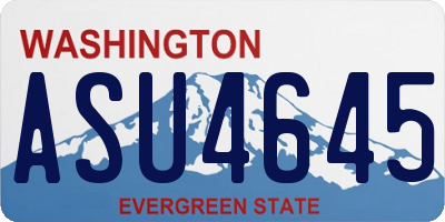 WA license plate ASU4645
