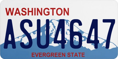 WA license plate ASU4647