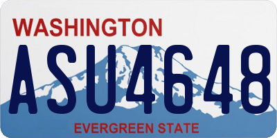 WA license plate ASU4648