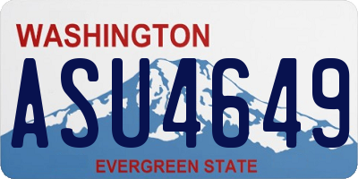 WA license plate ASU4649
