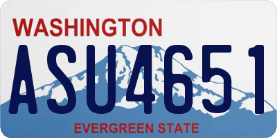 WA license plate ASU4651