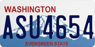 WA license plate ASU4654