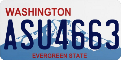 WA license plate ASU4663