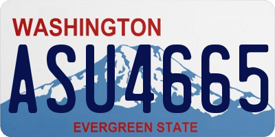 WA license plate ASU4665
