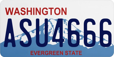 WA license plate ASU4666