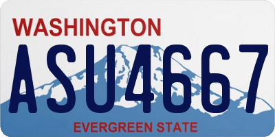 WA license plate ASU4667