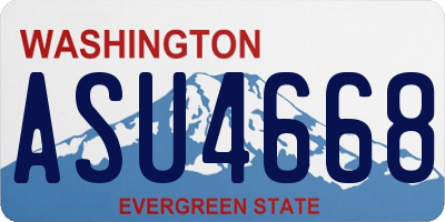 WA license plate ASU4668