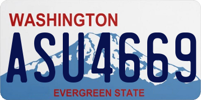 WA license plate ASU4669