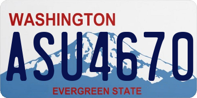 WA license plate ASU4670