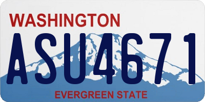 WA license plate ASU4671