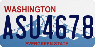 WA license plate ASU4678