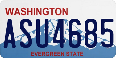 WA license plate ASU4685