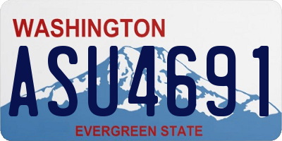 WA license plate ASU4691
