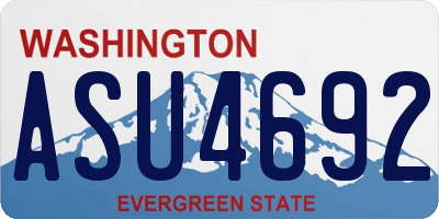 WA license plate ASU4692