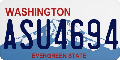 WA license plate ASU4694