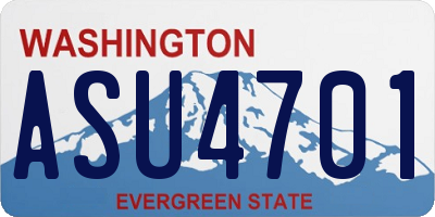 WA license plate ASU4701