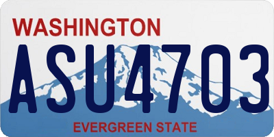 WA license plate ASU4703