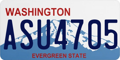 WA license plate ASU4705