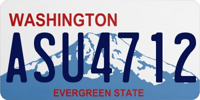 WA license plate ASU4712